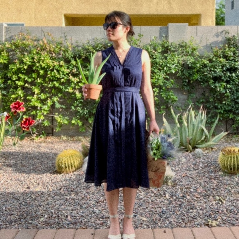 jones new york linen midi dress